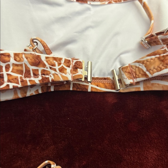 Fashion Nova Brown & White Giraffe-Print Strappy Bikini - Picture 4 of 5